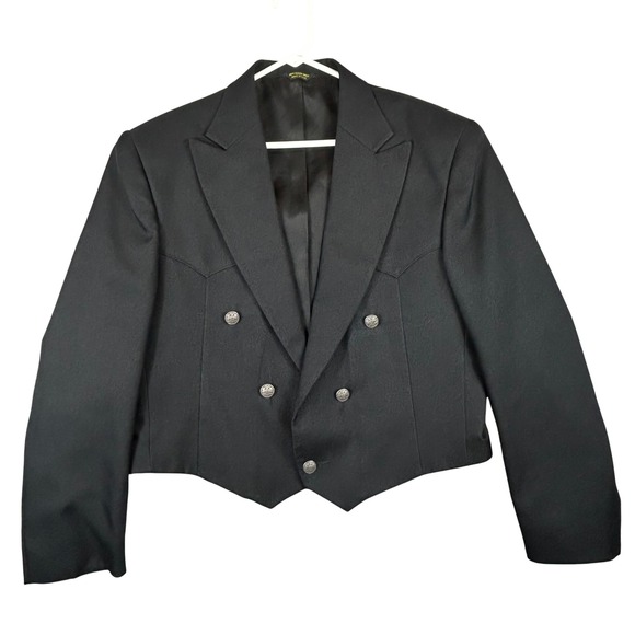 Other - Pagano West Rockabilly Western Style Black Double Breasted Tailored Blazer